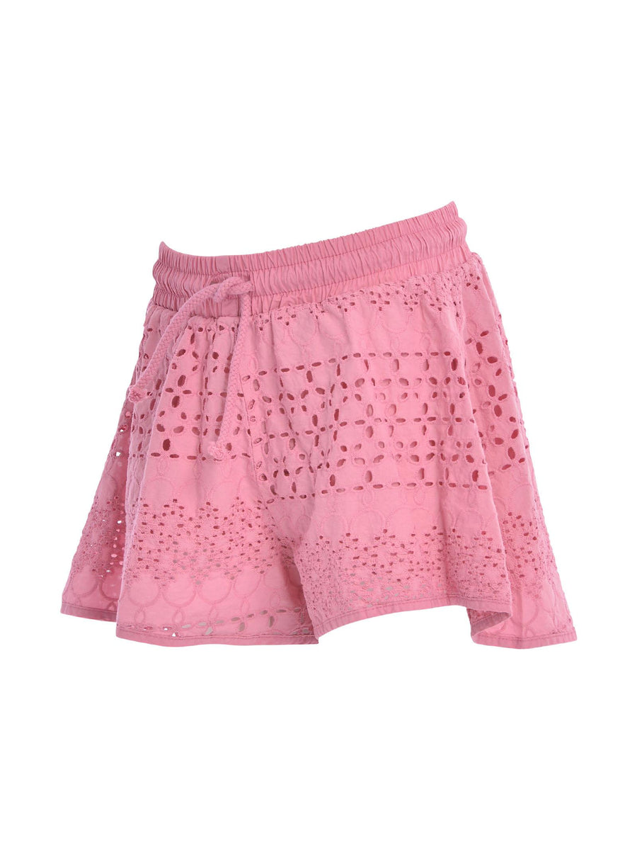Shorts rosa in pizzo san gallo RE83240G39 3318 Dixie Kids 