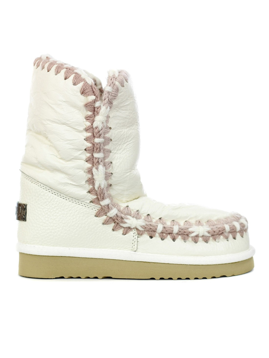 Mou Eskimo 24 cm Overstitching in pelle increspata bianca FW101075C WXWHI Mou 