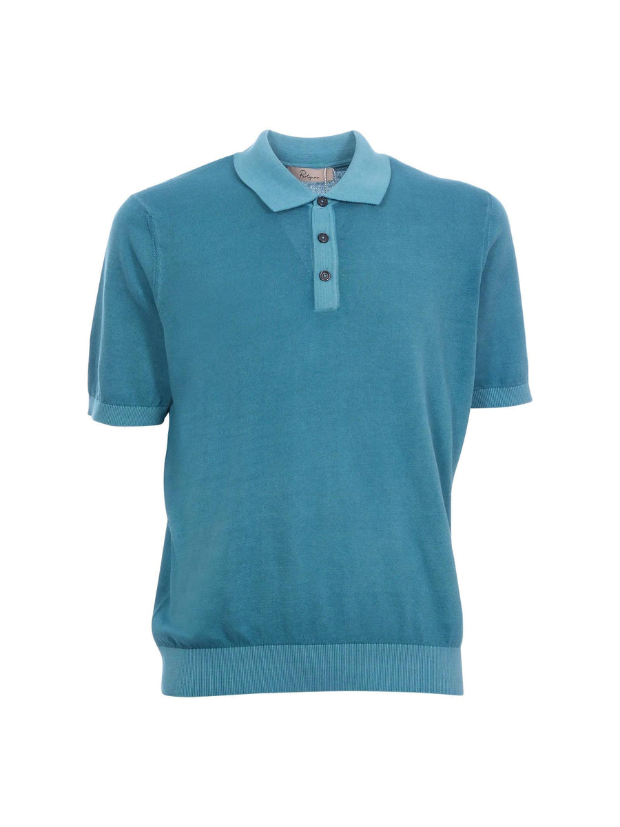 Polo Portofino verde acqua con colletto e bordi elasticizzati a contrasto M7302 445 Portofino 