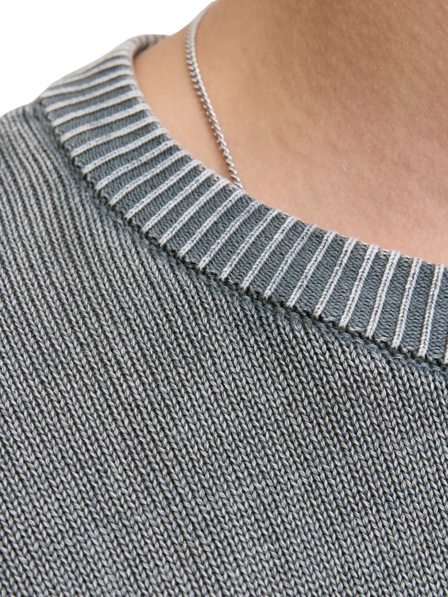 Maglioncino Jack & Jones grigio con inserti a costine 12278902 CASTLE Jack & Jones 