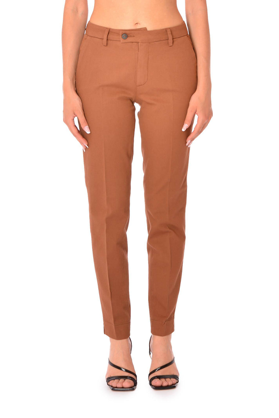 Pantalone capri nocciola JANIS2895 NOC RAYURES NOIR 