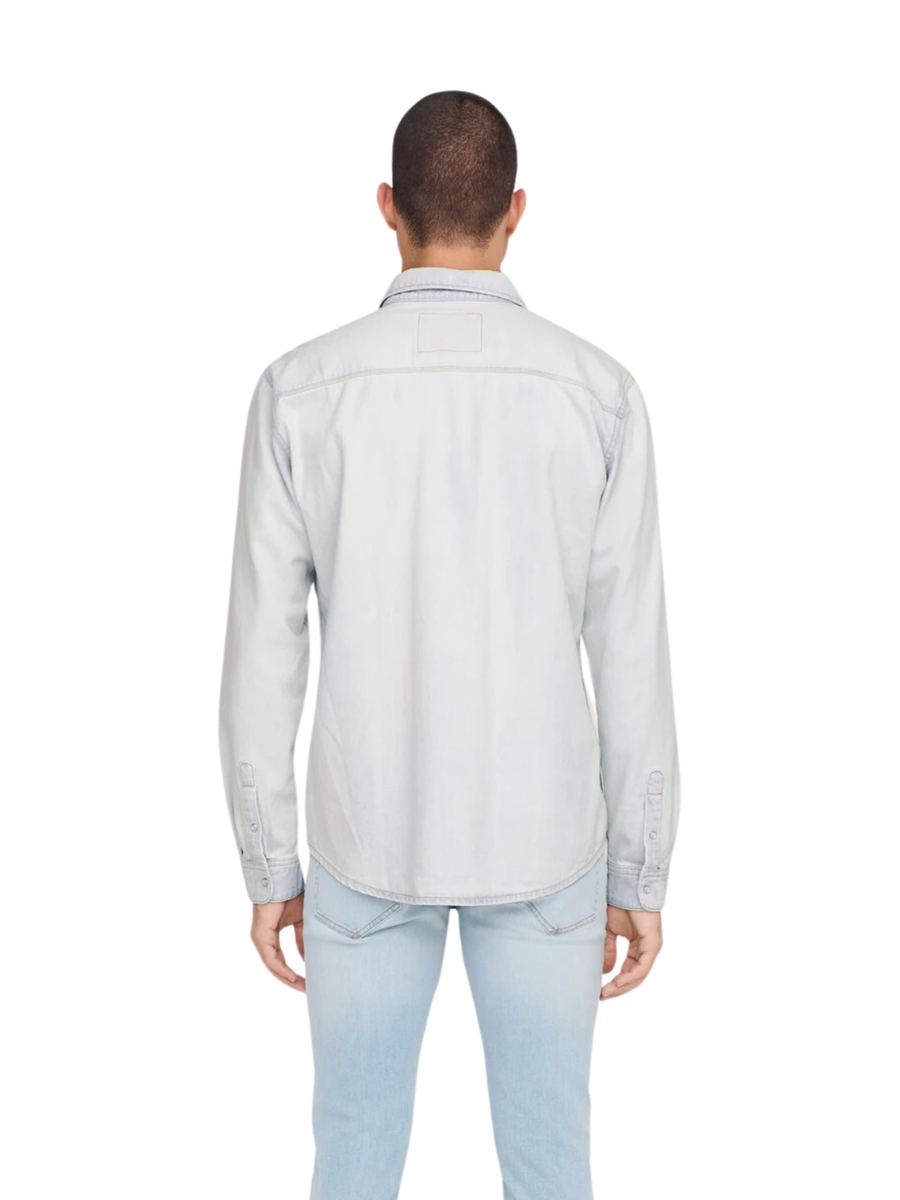 Camicia bane Only & Sons light blu in denim 22023247 LIGHTBLUE Only & Sons 