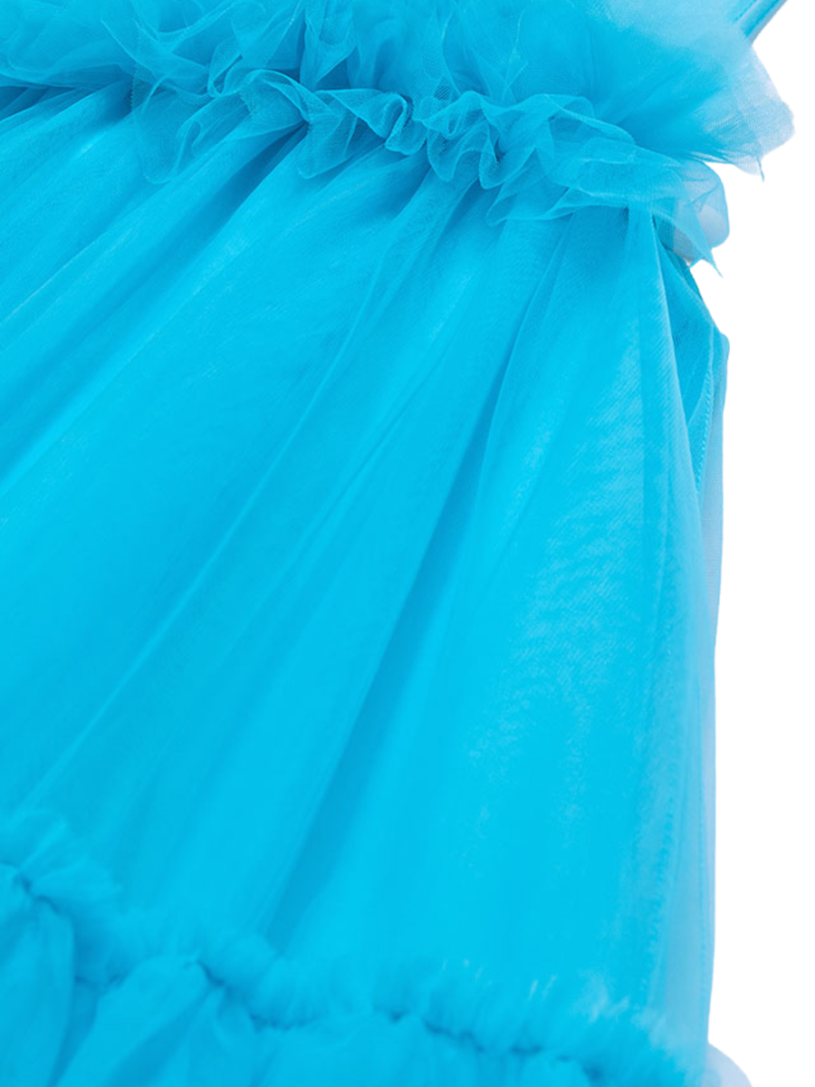 Abito Abel & Lula turchese in tulle con decorazioni floreali su corpetto 5051 TUR Abel & Lula 