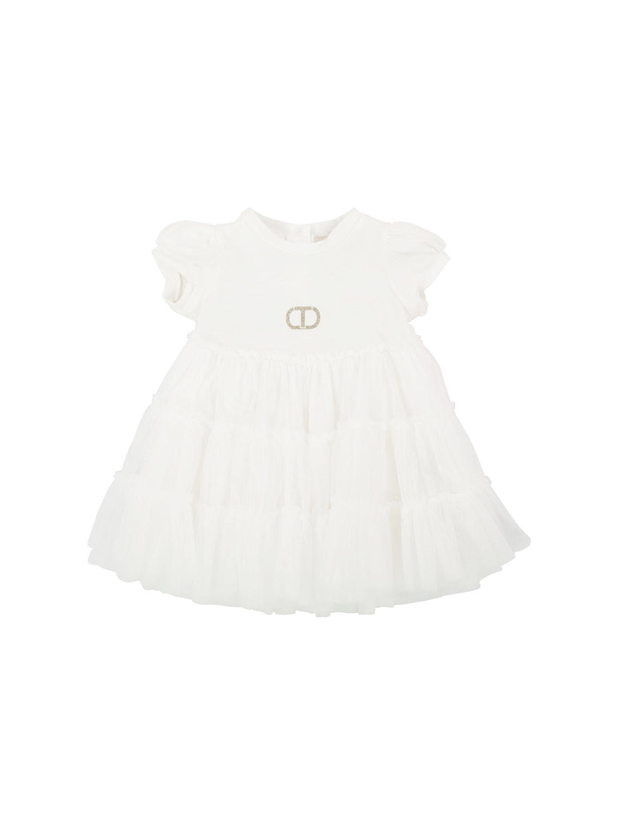 Abito bianco con tulle 231GJ2E91 00366 Twinset 