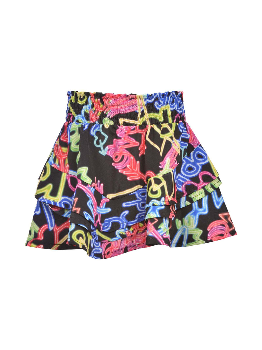Gonna a balze stampa neon G0549 NEON/BLK Vicolo 
