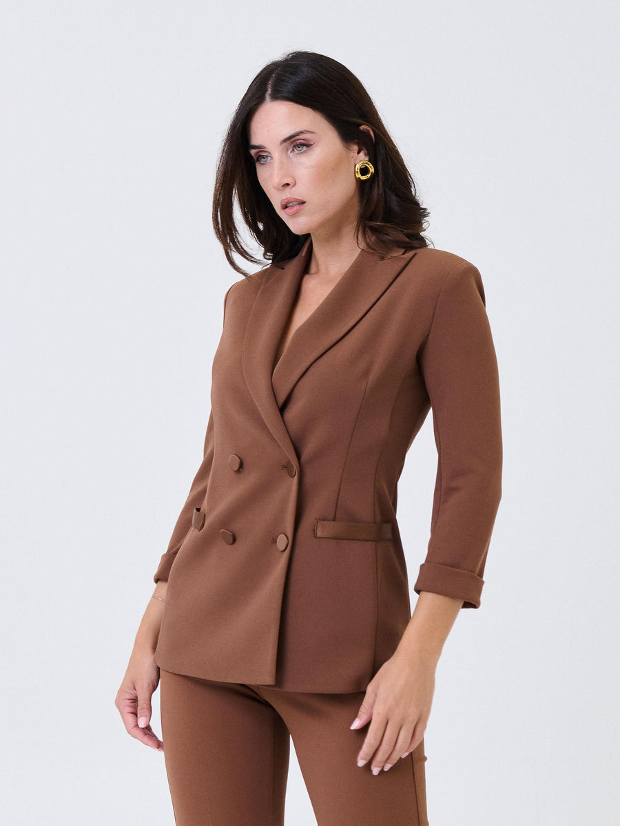 Giacca a 3/4 Imperial marrone castagna doppiopetto JU25KAW CASTAGNA Imperial 