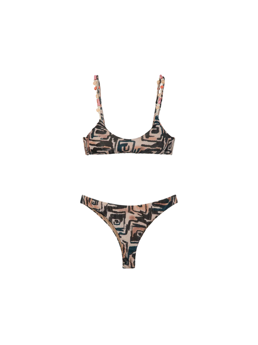 Bikini top e slip fisso Me Fui multicolor con fantasia astratta 0301 X14 Me Fui 