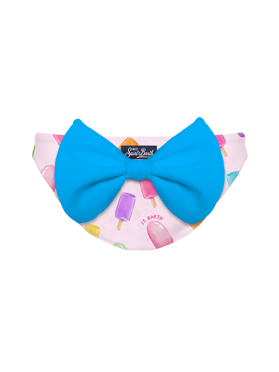 Slip bikini Saint Barth rosa con stampa gelati e maxi fiocco MAD0001 01339H MC2 SAINT BARTH 
