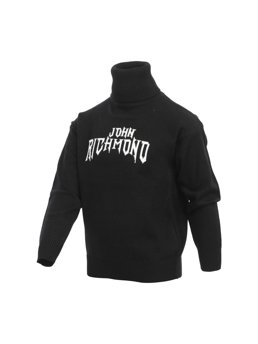 Maglioncino John Richmond collo alto logo gotico RBA24104LU BLK John Richmond 