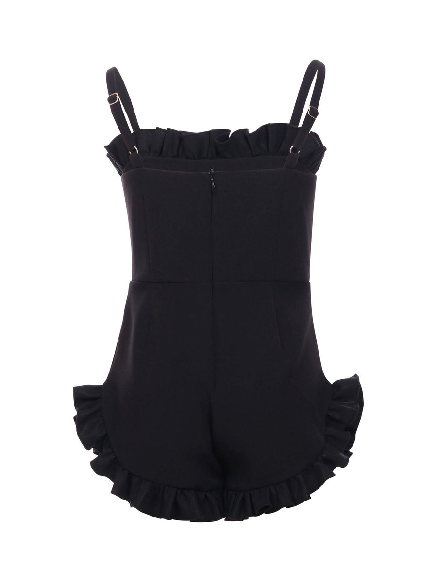 Tuta Marc Ellis nera con balze e bottoni gioiello JP01179 BLK Marc Ellis 