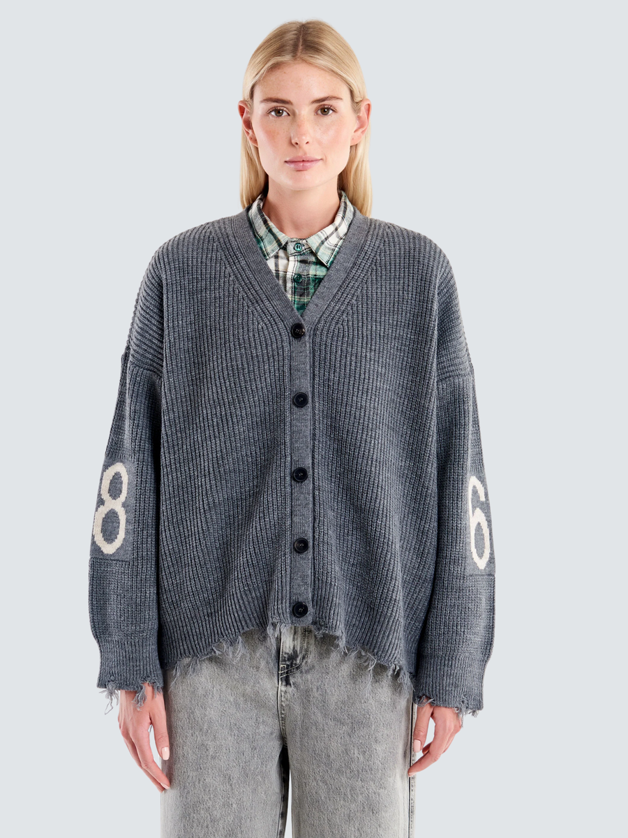 Cardigan Vicolo grigio con rotture 77119F GRIGIO Vicolo 