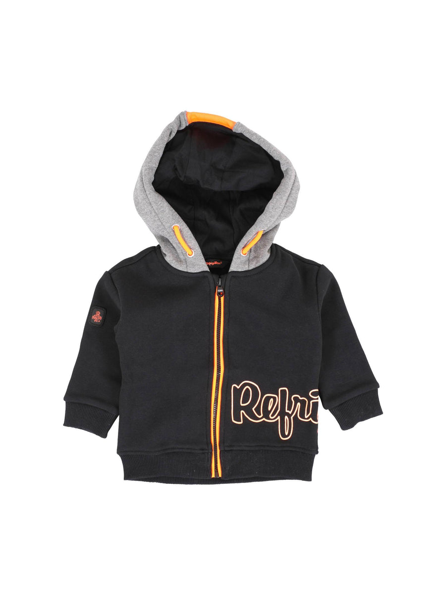 Felpa Refrigiwear nera con cappuccio grigio e dettagli arancioni RWN847 RE054 Refrigiwear 