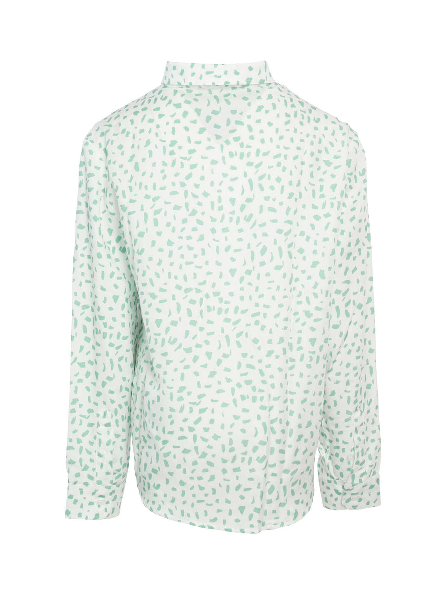 Camicia bianca con stampa verde all over C1253 VER Alessandrini 