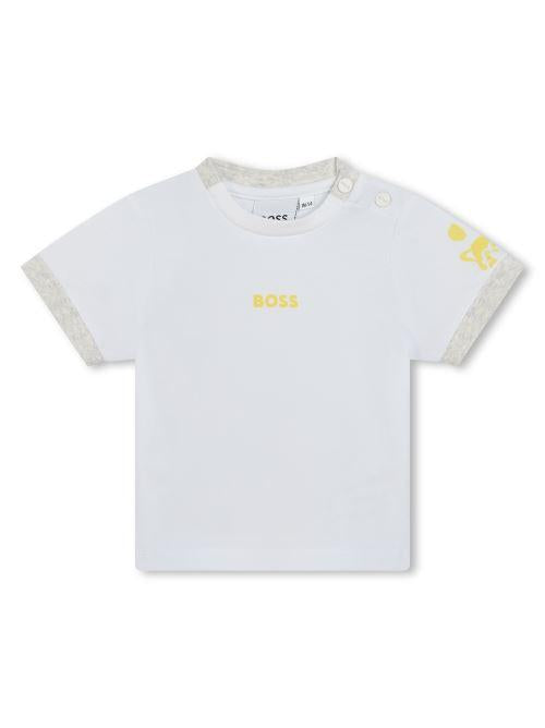 Completo salopette e t-shirt giallo/bianco J50801 508 Boss 