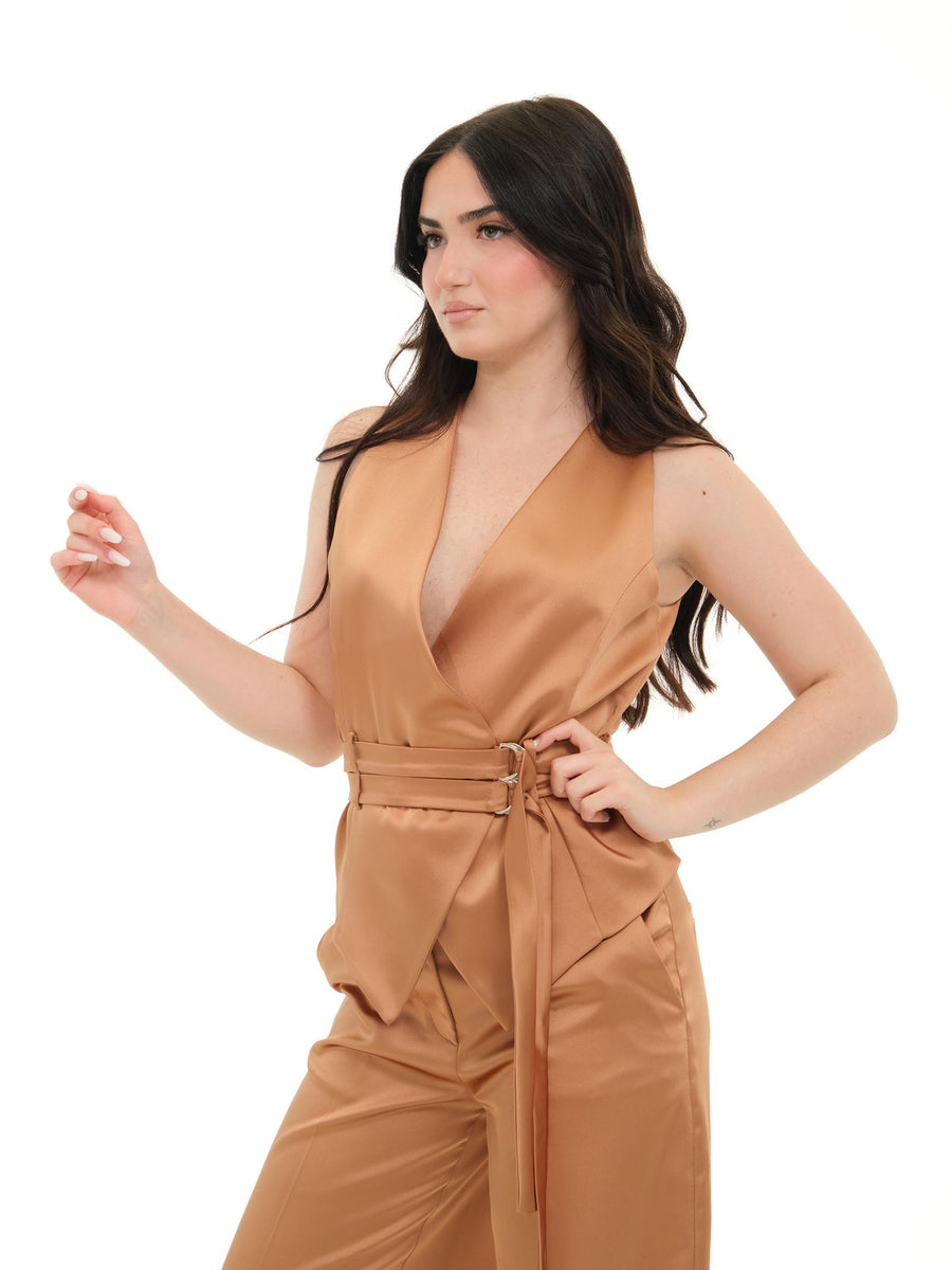 Gilet Imperial in raso caramello LC73JJJ CARAMELLO Imperial 