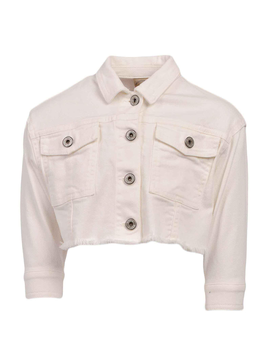 Giubbino in denim bianco JB43F74G39 3102 Dixie Kids 