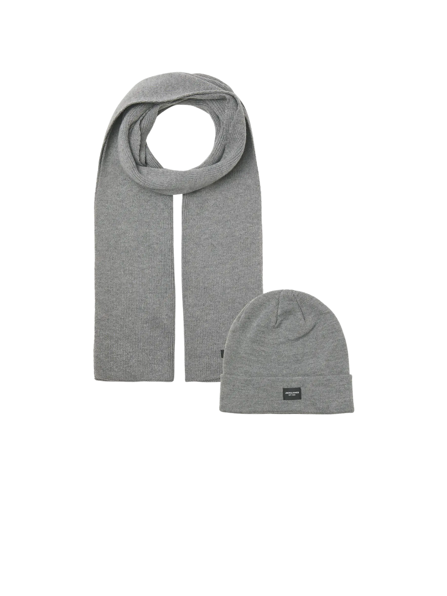Set sciarpa e cappello Jack & Jones grigio melange 12102728 G Melange Jack & Jones 
