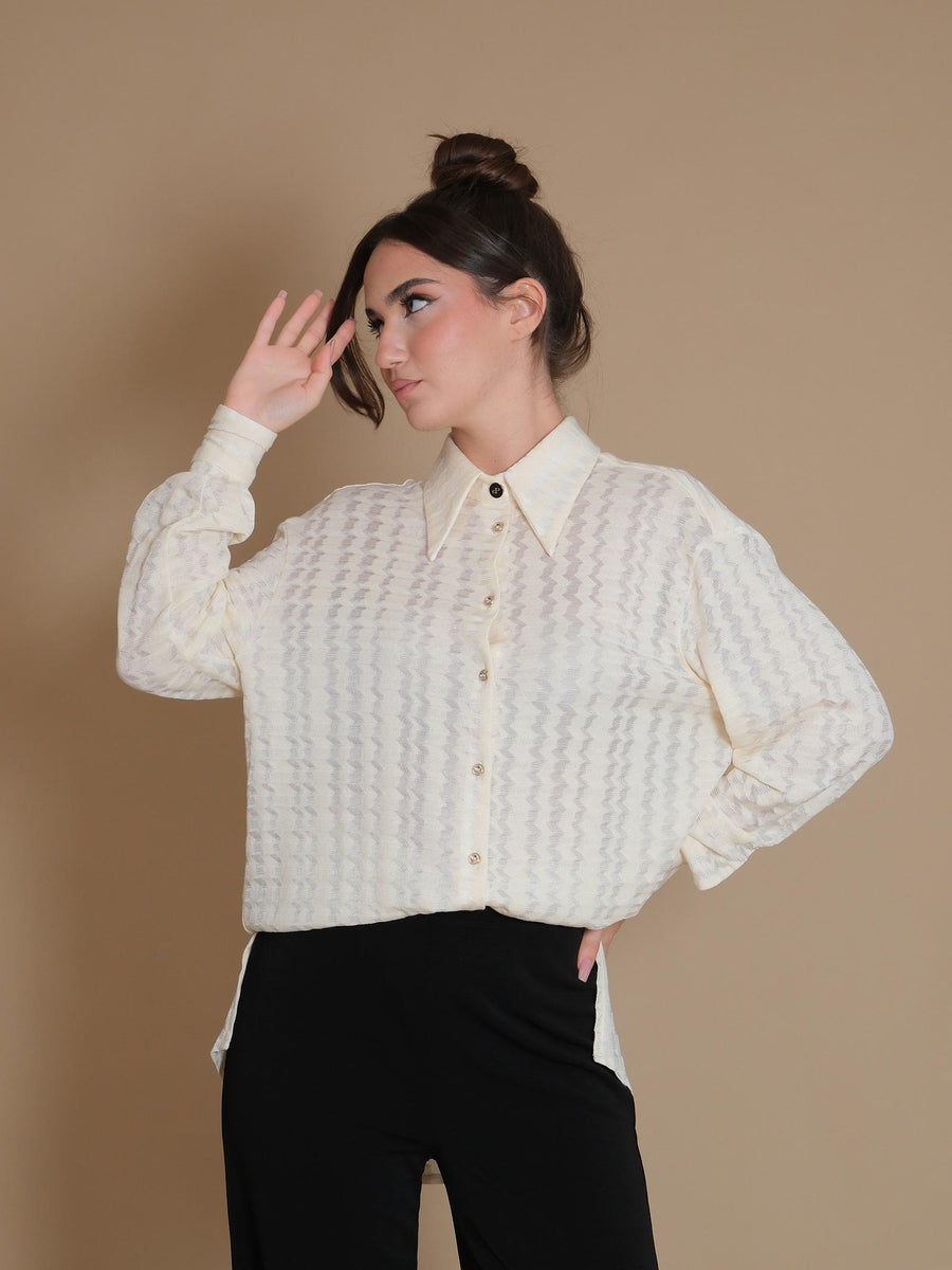 Camicia Pho bianca con trasparenze 4322045 BURRO PHO FIRENZE 