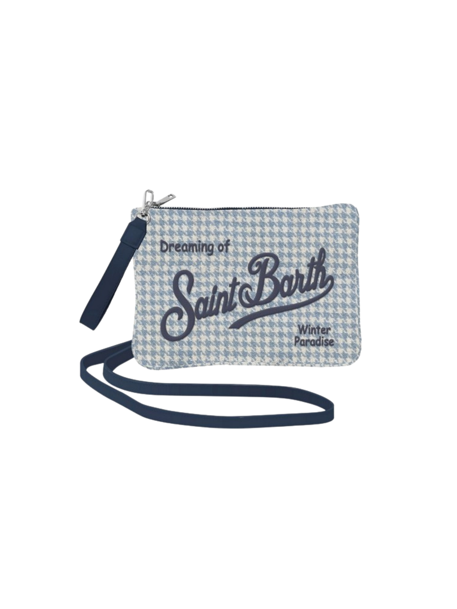 Pochette "parisienne pied de poule shiny 31" Saint Barth azzurra PAR0009 00506G MC2 SAINT BARTH 