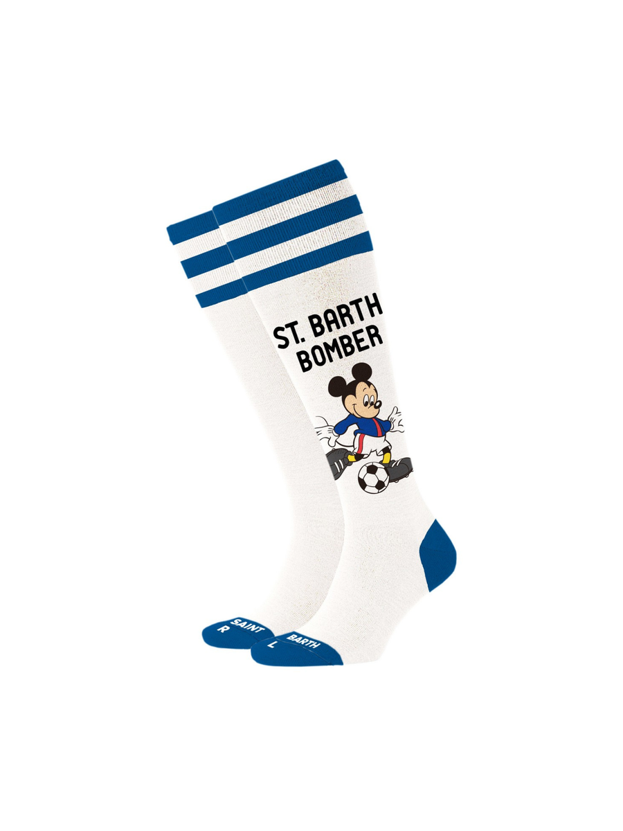 Calzini "mickey bomber 10" Saint Barth bianchi con dettagli blu SOX0002 01851G MC2 SAINT BARTH 