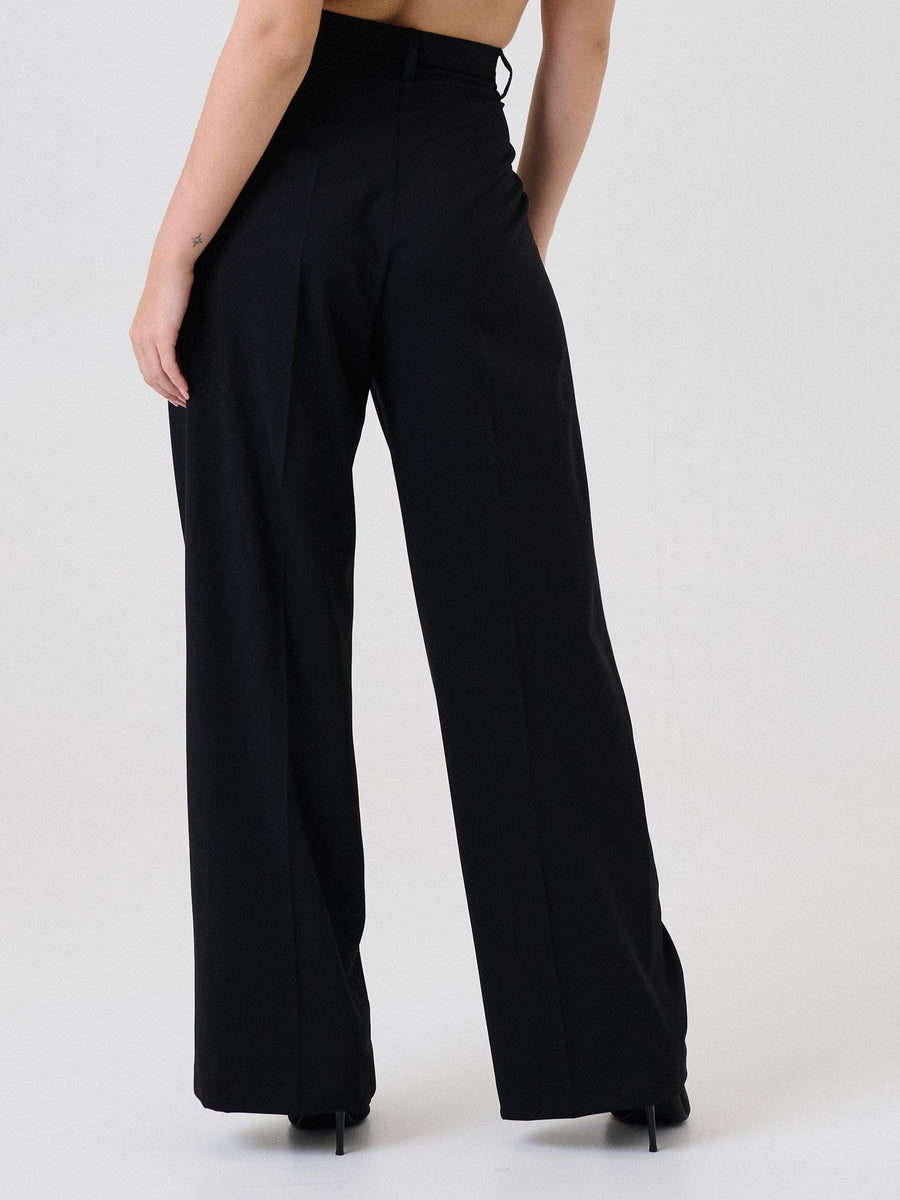 Pantalone a zampa Silence Limited nero con pinces frontali SD2055 BLACK Silence Limited 