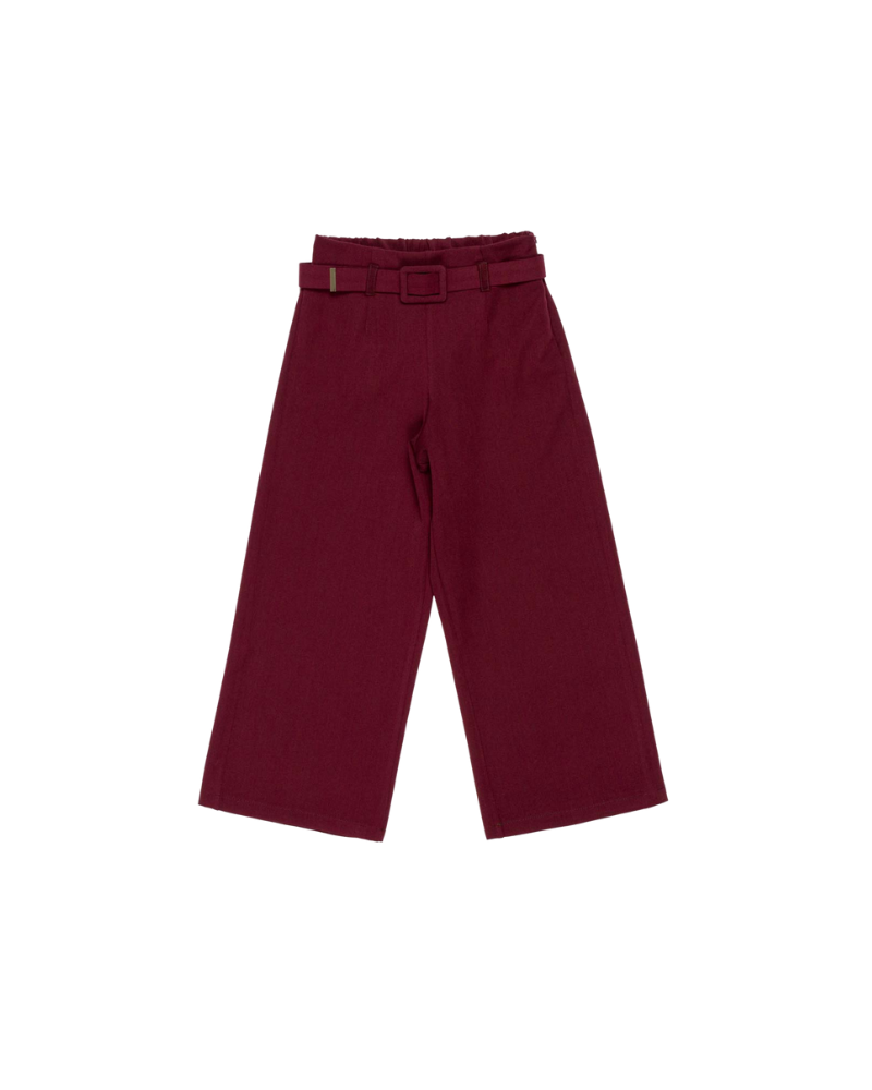 Pantalone Lulù Miss Grant bordeaux con cintura in coordinato LL3734 BORDEAUX Lulù by Miss Grant 