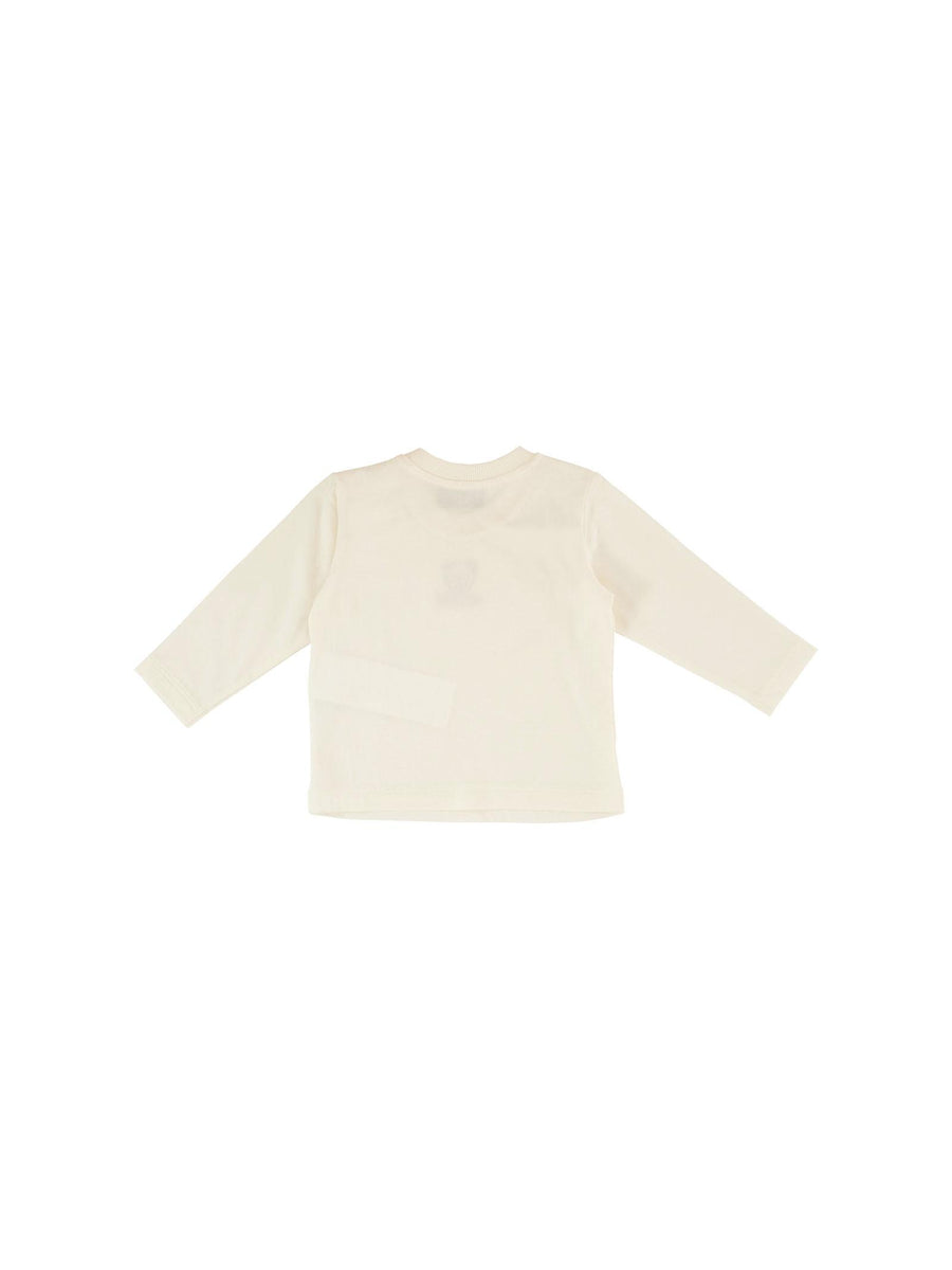 T-Shirt Moschino bianca con logo ricamato a contrasto M9O00R 10063 Moschino 