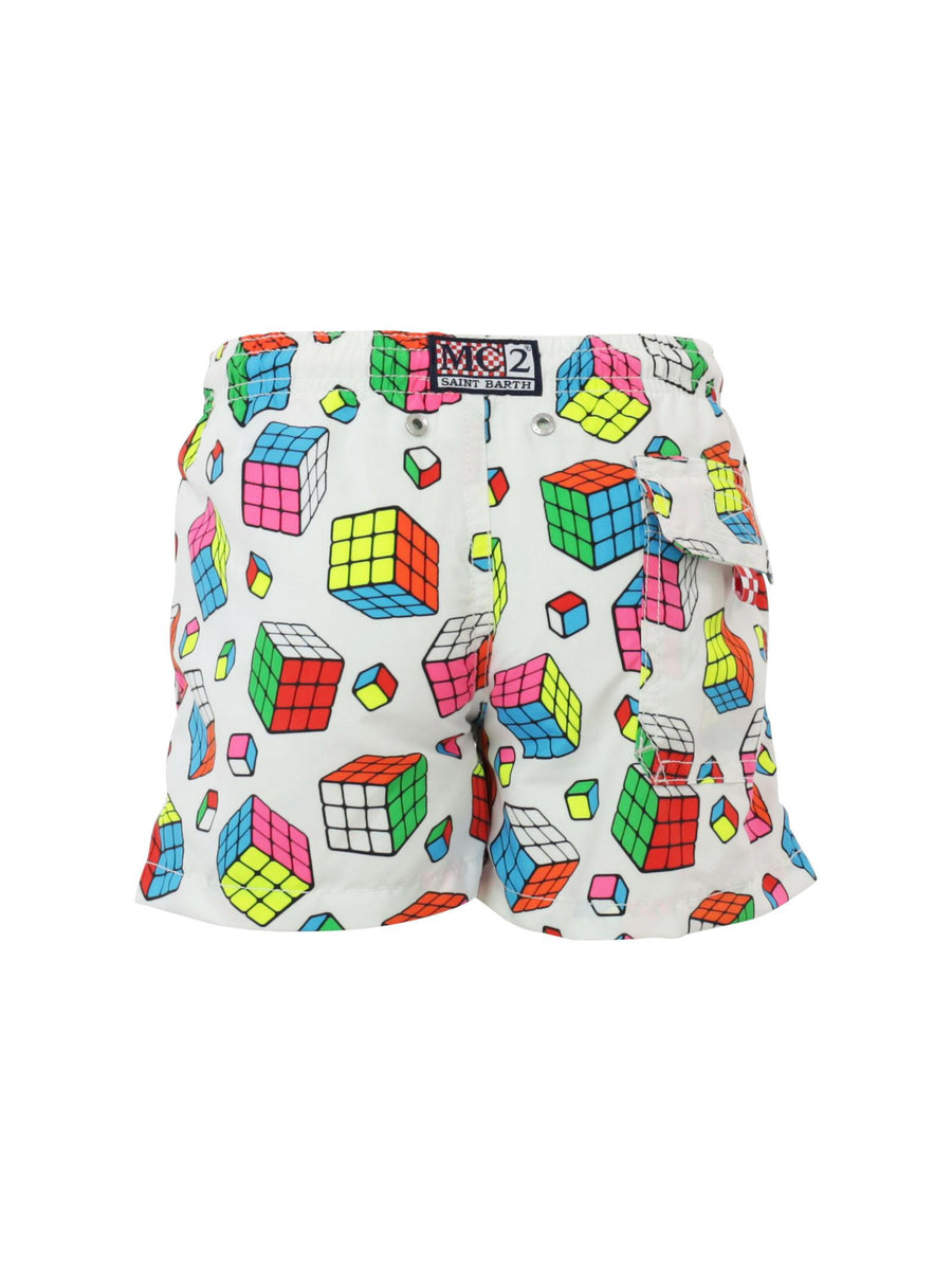 Costume bermuda bianco stampa game JEA0001 00063D MC2 SAINT BARTH 