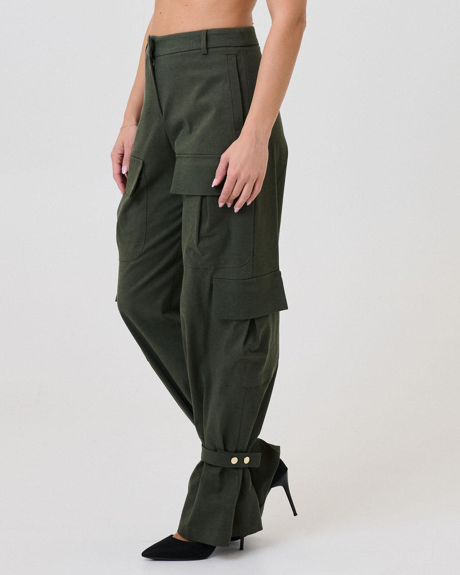 Pantalone cargo Silence Limited verde militare con coulisse sul fondo SD2015MAD MILITARY Silence Limited 