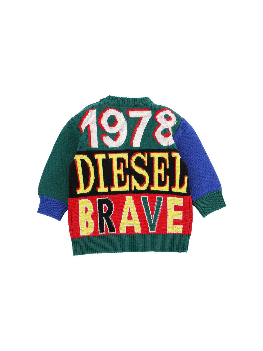 Maglione verde dal design colour block K00444KYAWE K90 Diesel 
