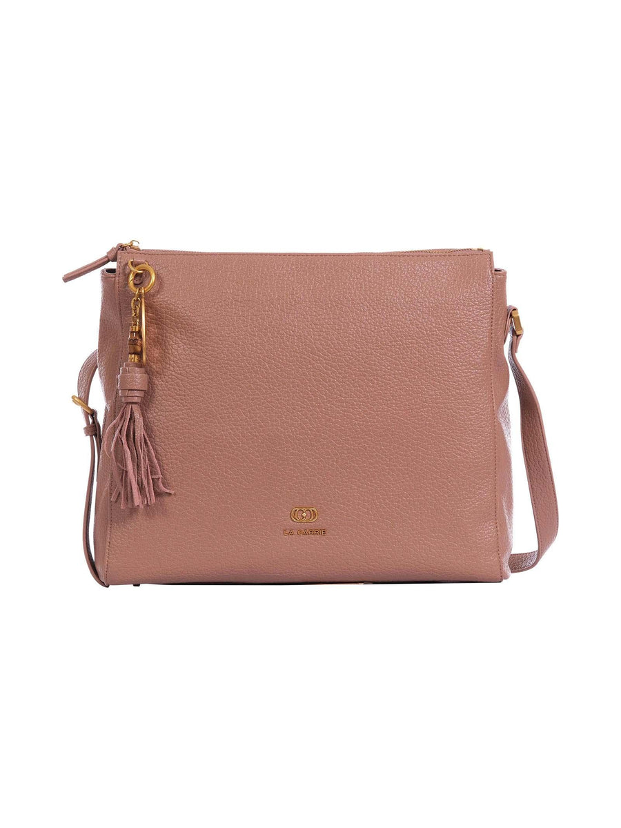 Borsa a spalle La Carrie Bag cuoio con nappina decorativa 151MWE160TBS BEI La Carrie Bag 