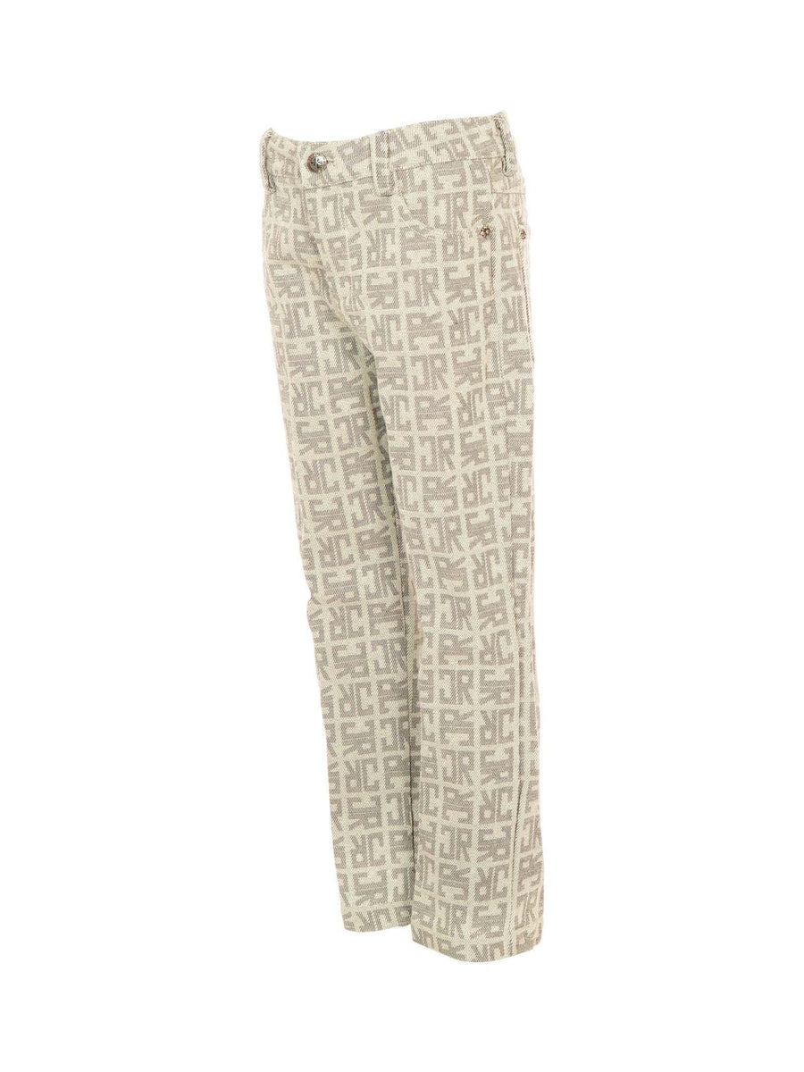 Jeans John Richmond beige con logo JR all over grigio RBA25118JE MONOGRAM John Richmond 