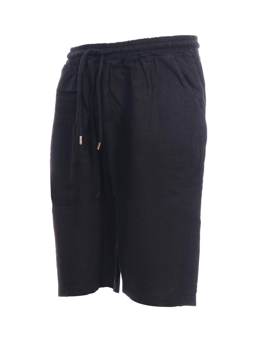 Bermuda in lino Portofino nero PB215 NERO Portofino 