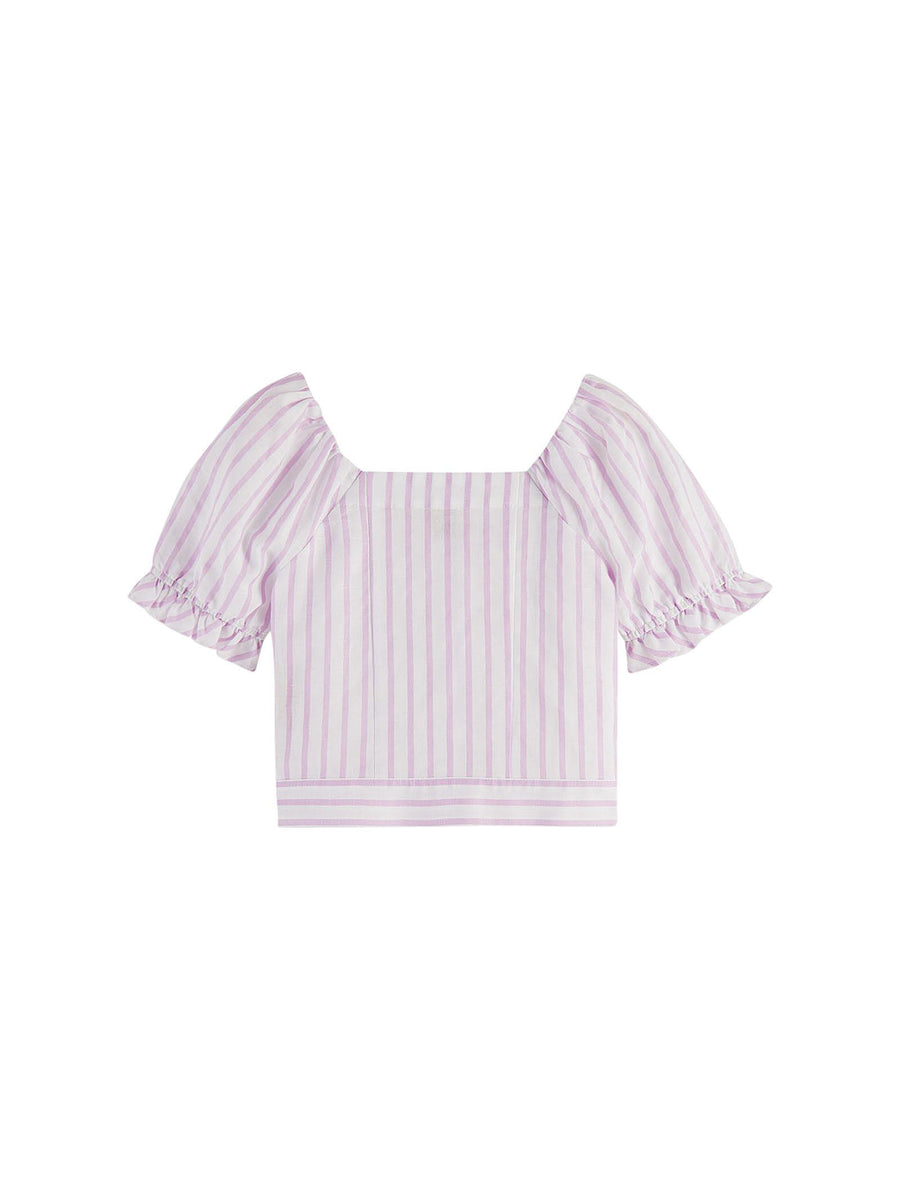 Blusa scollo a barca rosa e bianca 170615 1179 Scotch & Soda 