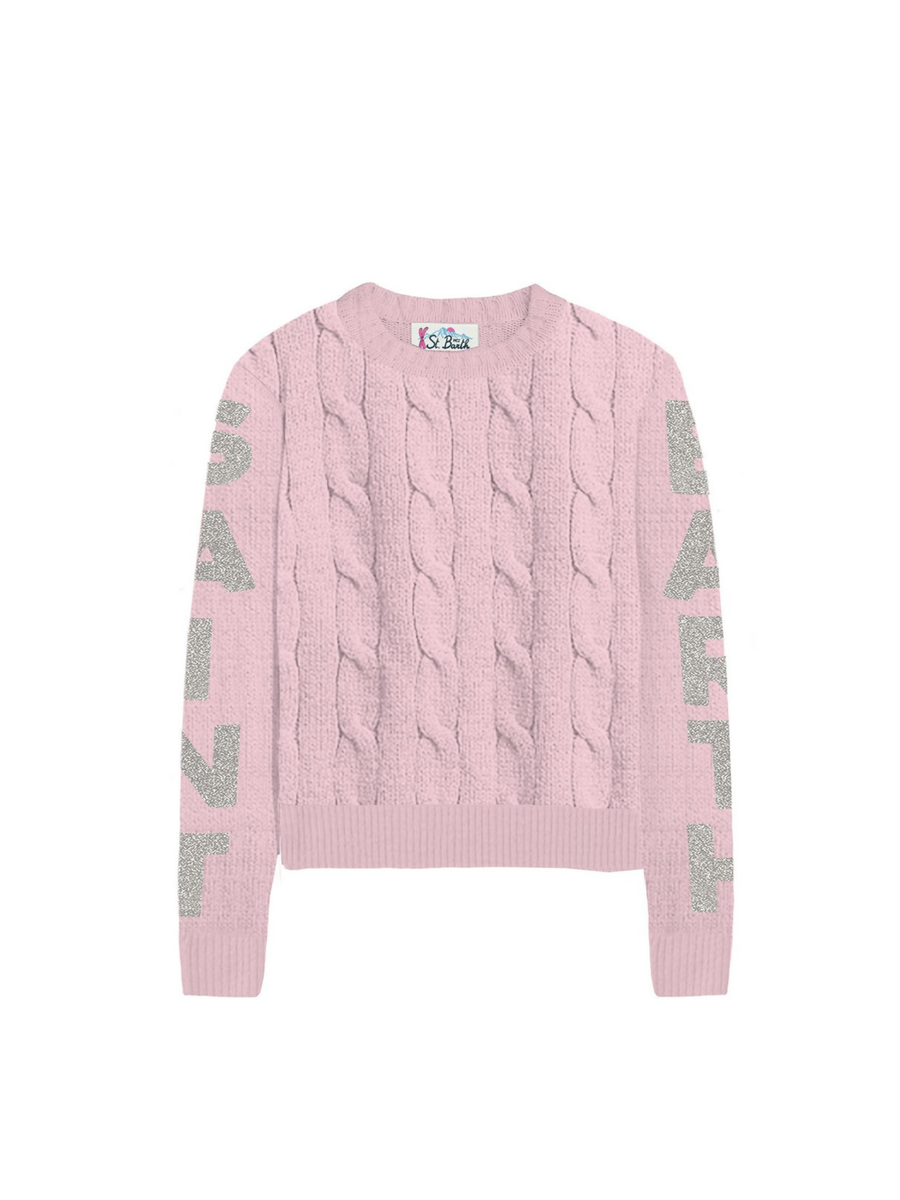 Maglione "10or" Saint Barth rosa con logo sulle braccia MALM002 03753I MC2 SAINT BARTH 