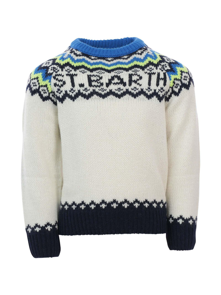 Maglioncino panna e blu Icelandic DOUGLAS 00133C MC2 SAINT BARTH 