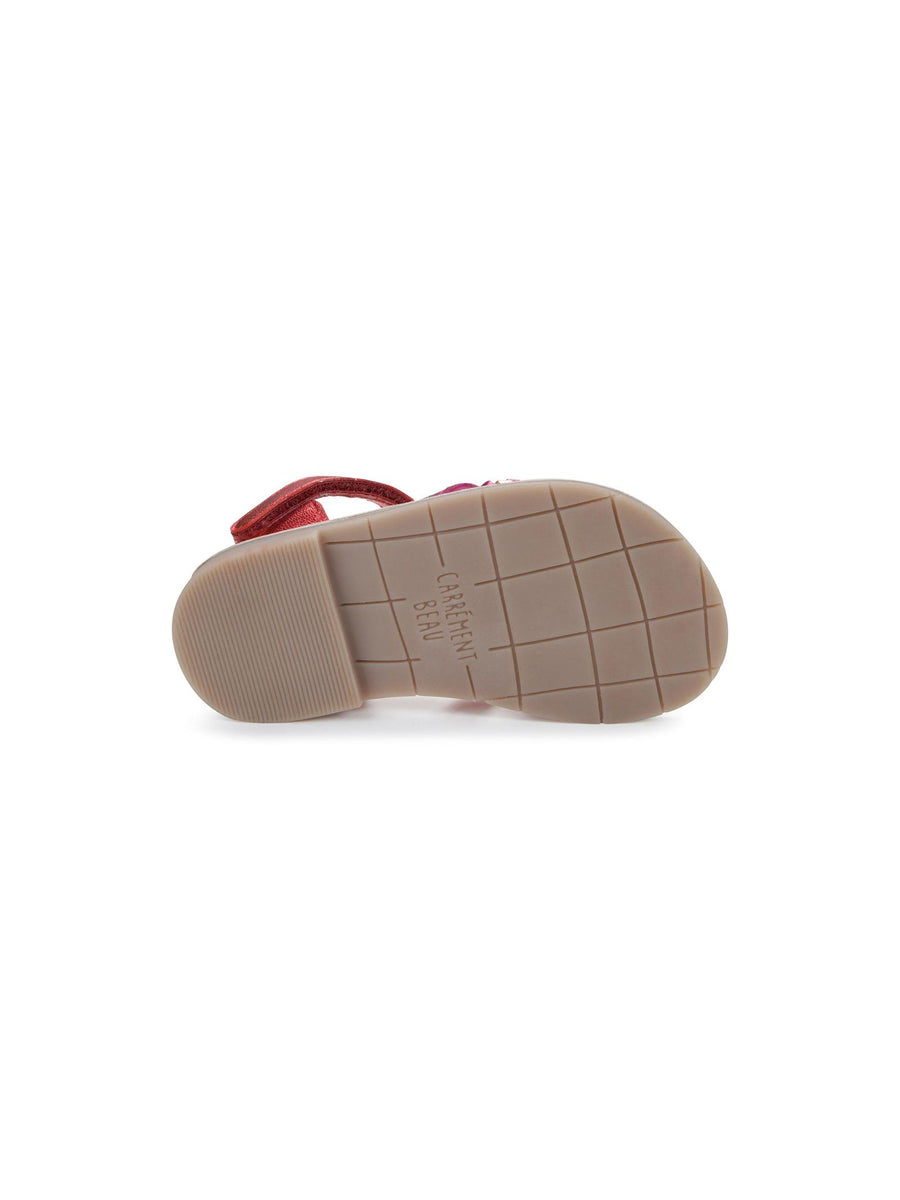 Sandali fucsia e pesca con intreccio Y09051 PESCA Carrement Beau 