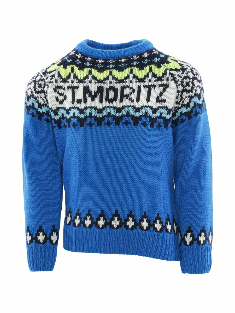 Maglioncino blu jacquard DOUGLAS 00136C MC2 SAINT BARTH 