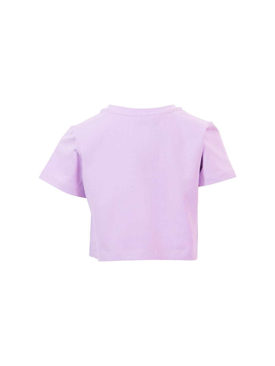 T-Shirt Twinset viola con logo lettering con strass 251GJ2484 11862 Twinset 