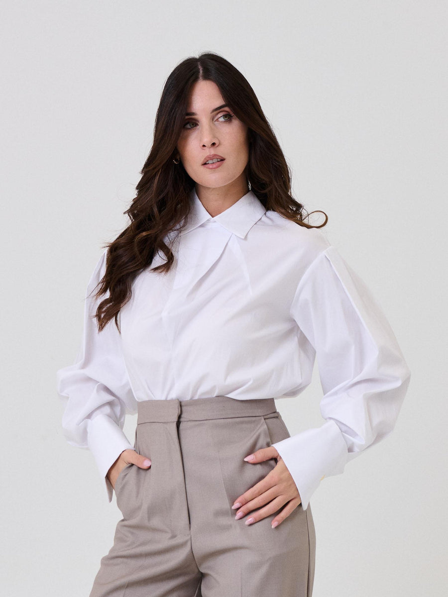 Camicia con bottoni posteriori Bohemian Vì bianca CA256 OFFWHITE Bohemian V 