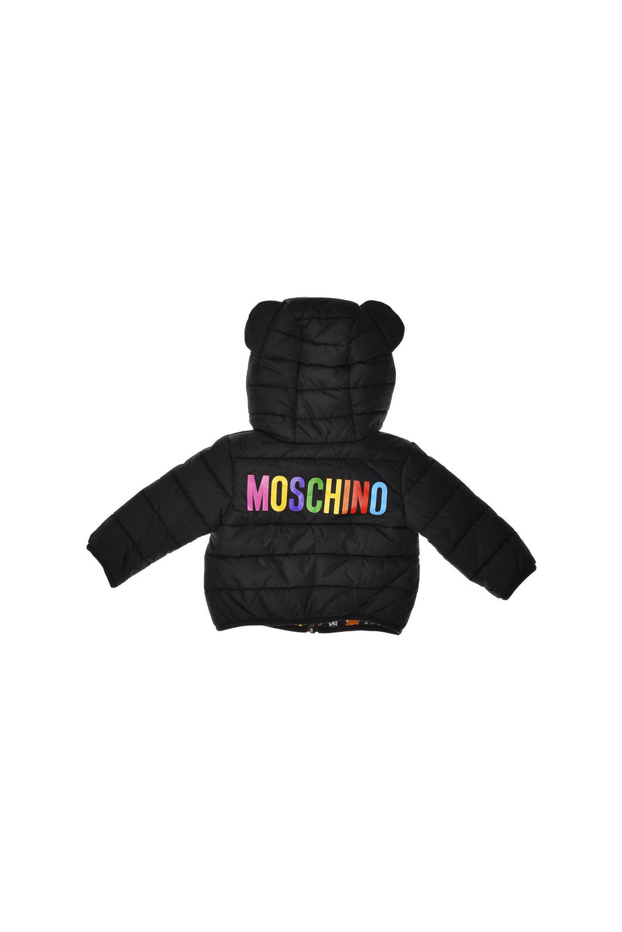 Piumino nero con stampa MUS01YL3A20 60100 Moschino 
