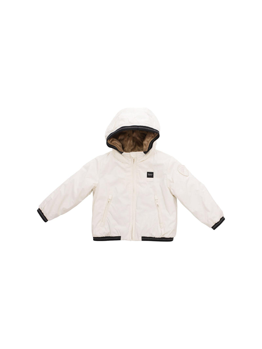 Giubbino neonato Blauer edith bianco con cappuccio BBXC02551 129 Blauer 