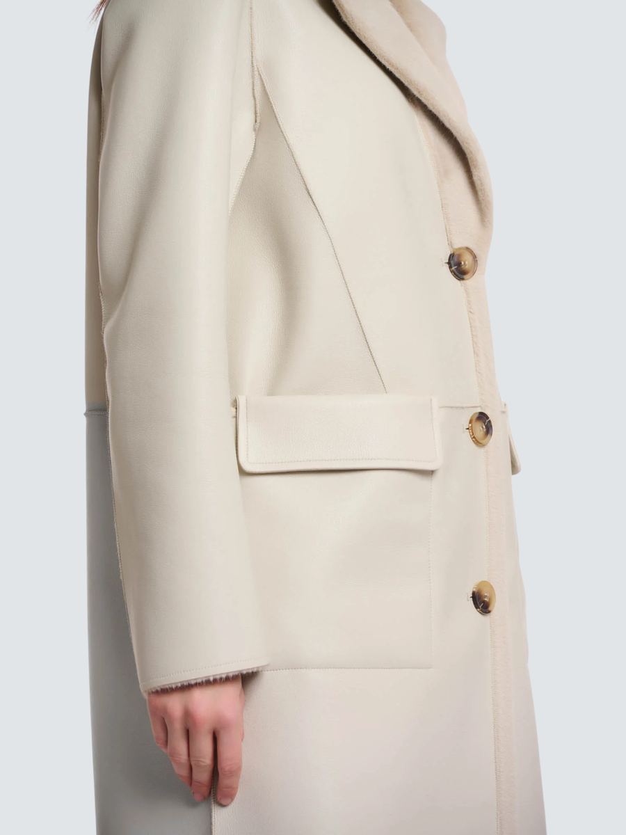 Cappotto lungo "Tatiana" Rino & Pelle beige reversibile Tatiana.7002512 Birch Rino & Pelle 