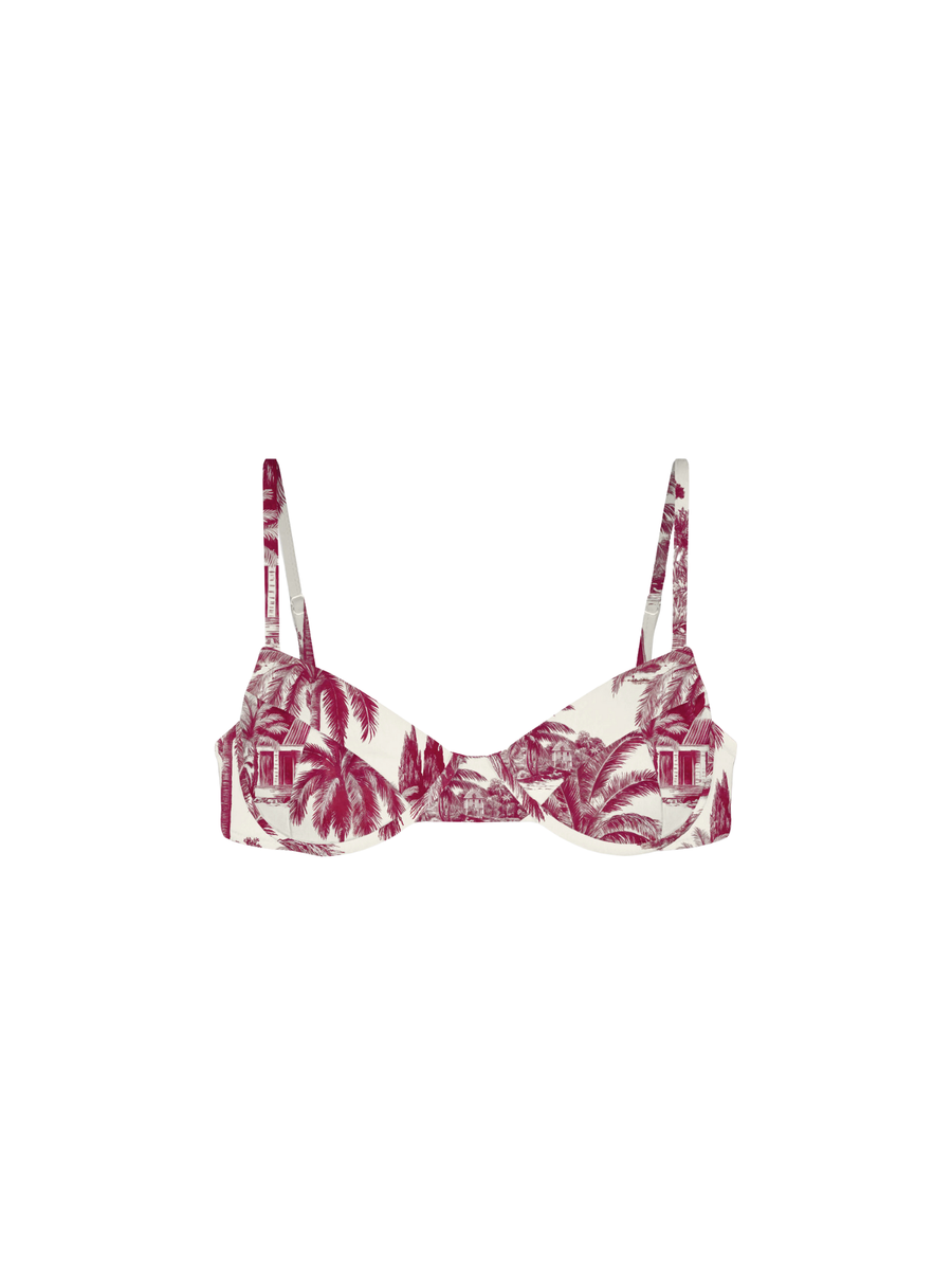 Bralette Saint Barth avorio e viola con stampa floreale BE00001 02735H MC2 SAINT BARTH 