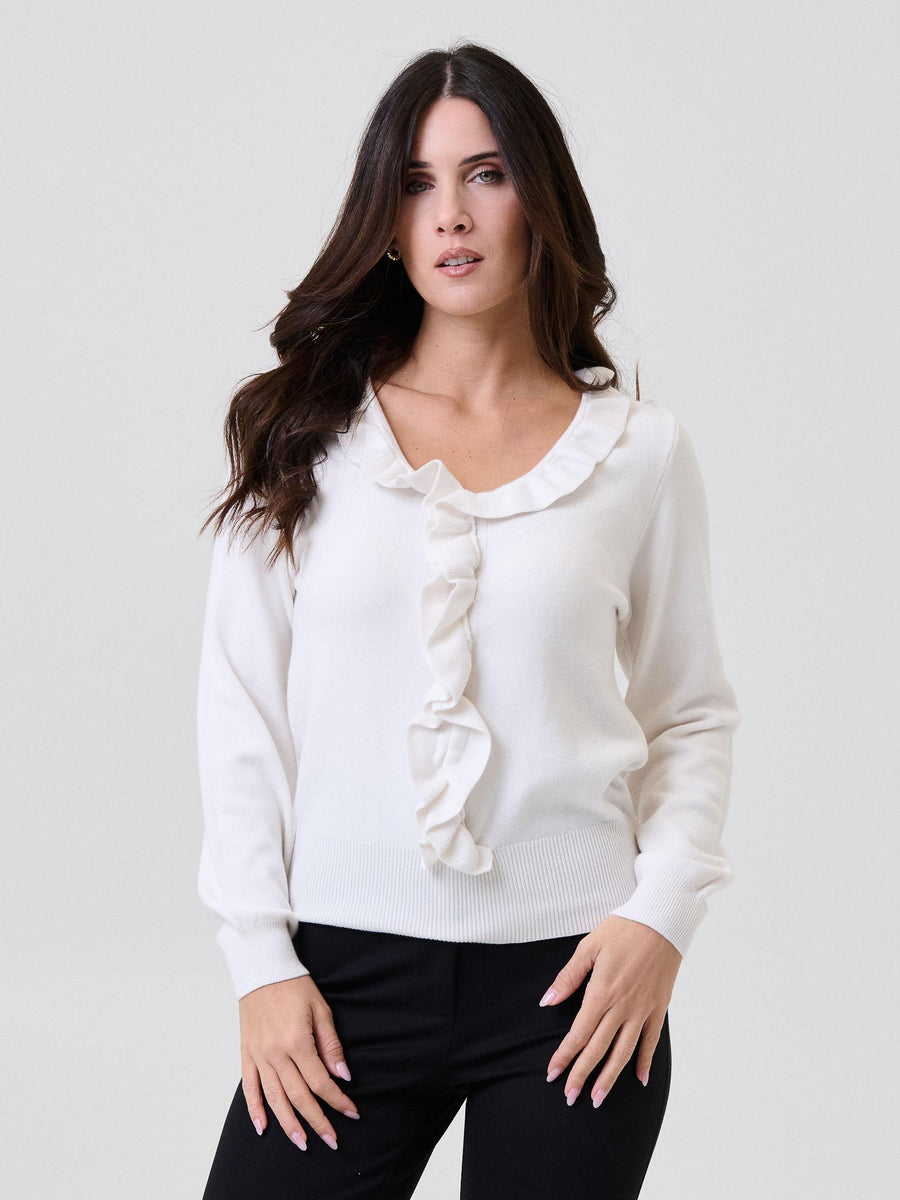 Maglia con volant Armoire panna IT1599 PANNA Armoire 