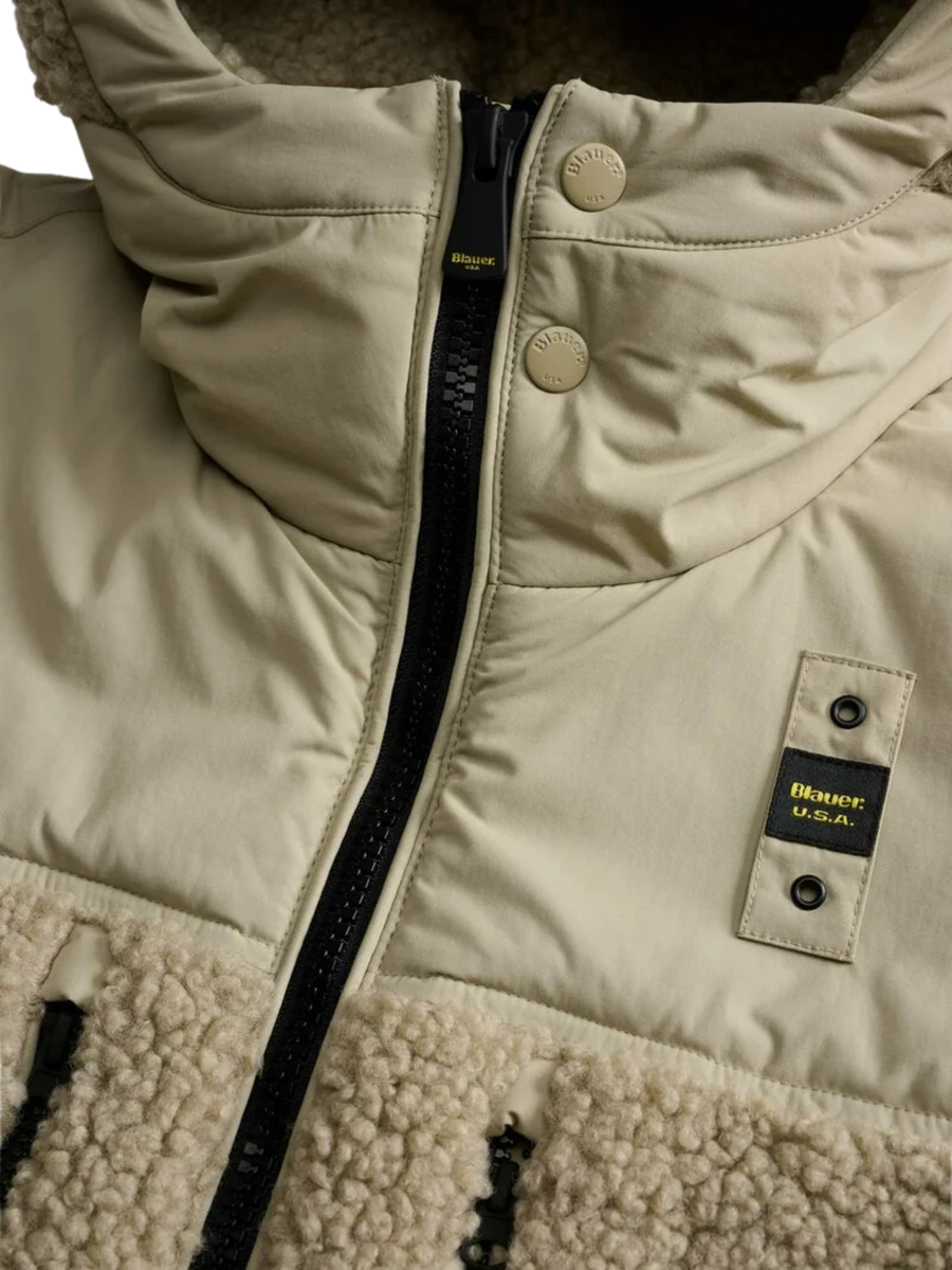 Giubbino "Wilcock" Blauer beige con cappuccio in pelliccia BLUC01225 301 Blauer 