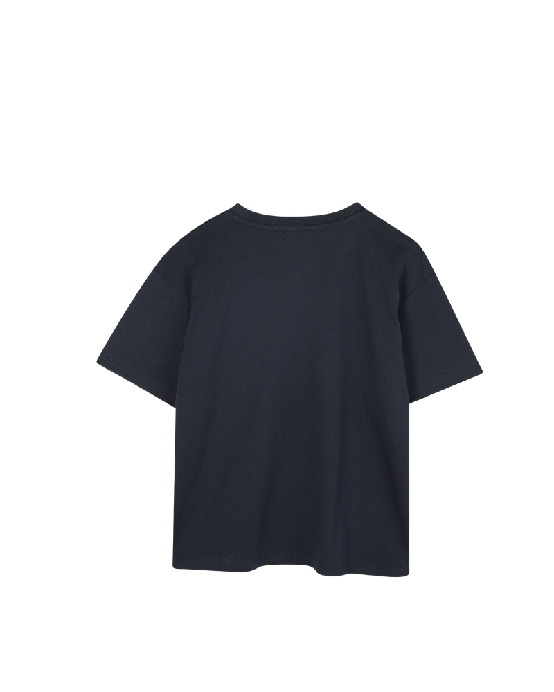 T-Shirt Kenzo blu navy con logo e tigre frontale K61505 845 Kenzo 