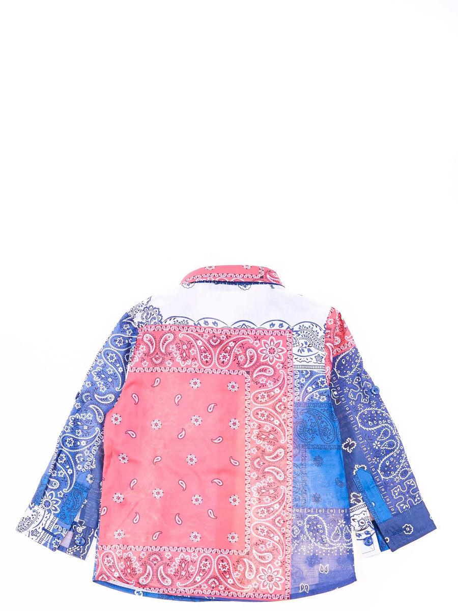 Camicia blu con stampa bandana C0561 BLUETTE Alessandrini 