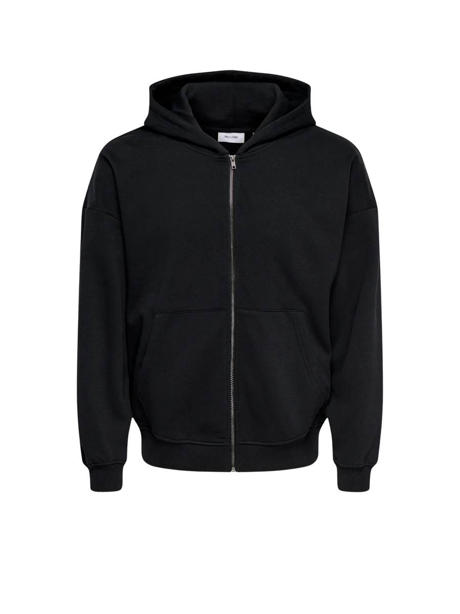 Felpa con zip "turner" Only & Sons nera 22030980 BLACK Only & Sons 