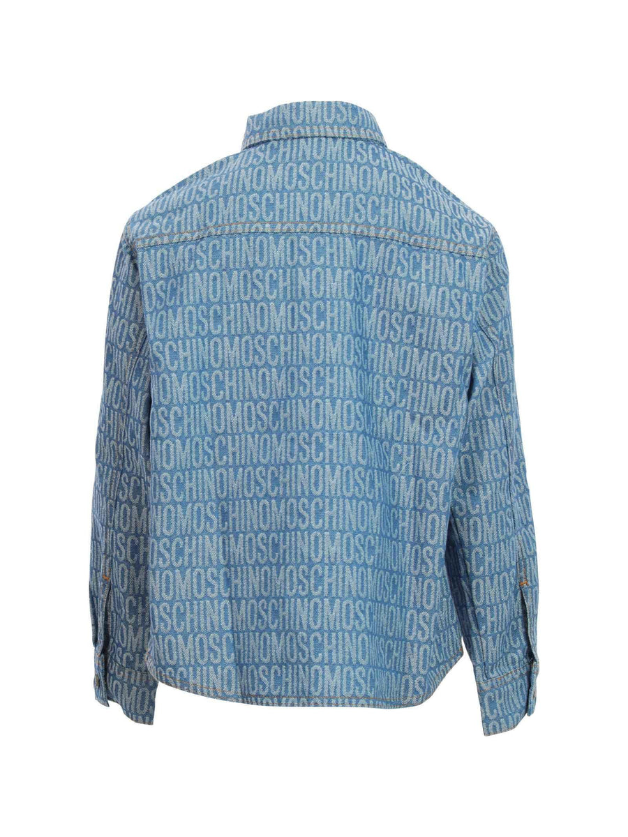 Camicia denim monogramma jacquard HUC014L0E27 86198 Moschino 